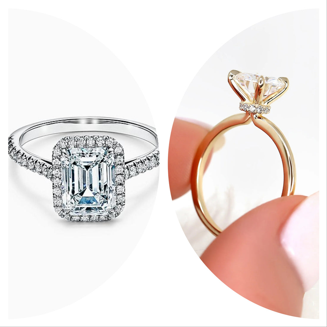 Hidden Halo Rings vs. Traditional Halo Rings: A Sparkling Showdown