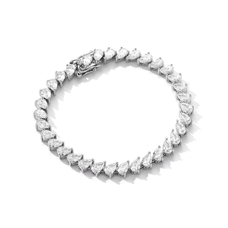 Pear Shape Moissanite Tennis Bracelet