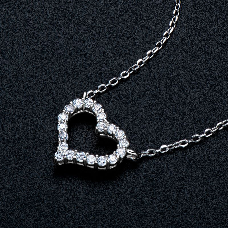 Moissanite heart necklace