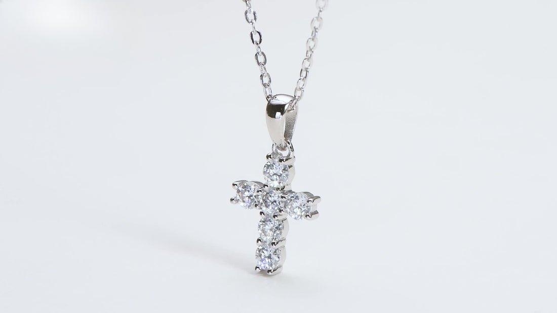 Moissanite cross pendant