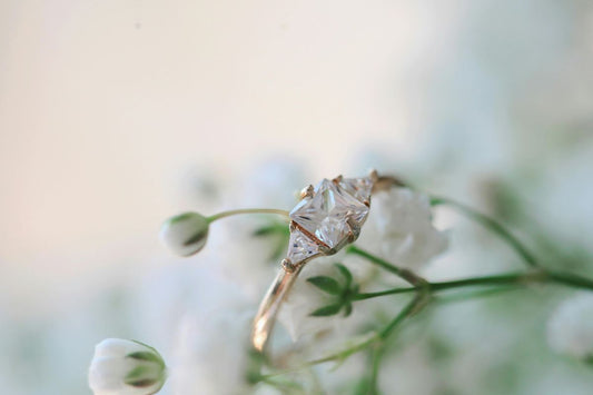 Moissanite engagement ring