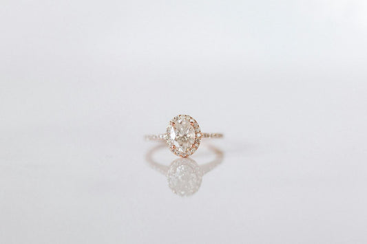 Moissanite oval cut ring