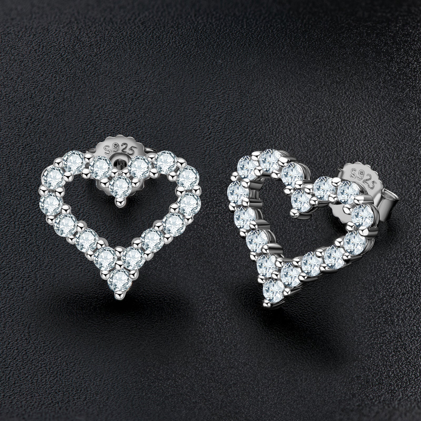 Heart Moissanite Stud Earrings