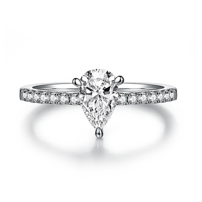 Classic Pear Cut Moissanite Ring