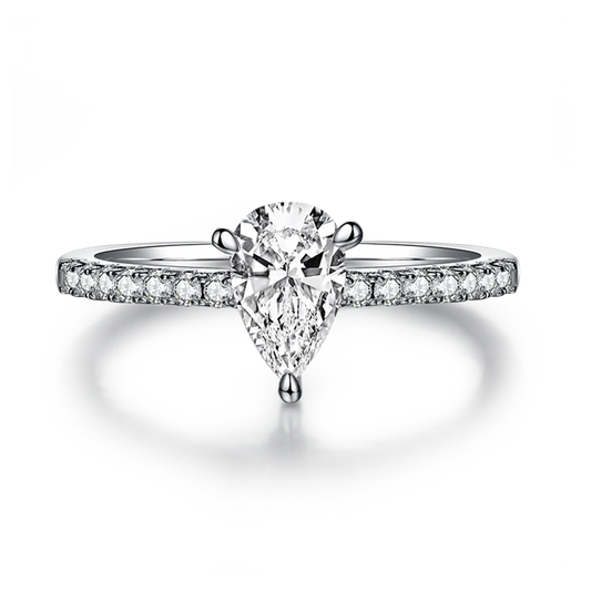 Classic Pear Cut Moissanite Ring