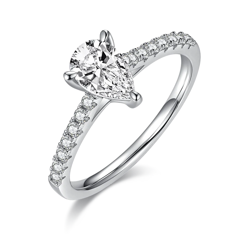 Classic Pear Cut Moissanite Ring