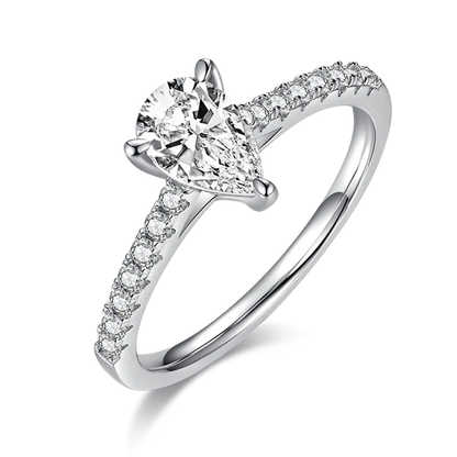 Classic Pear Cut Moissanite Ring