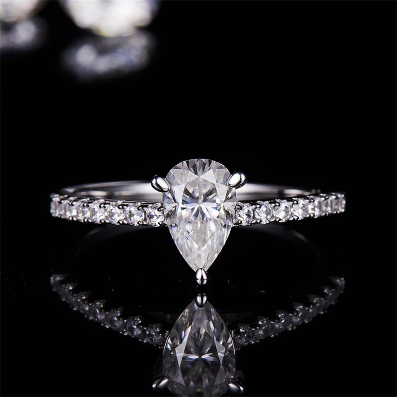 Classic Pear Cut Moissanite Ring