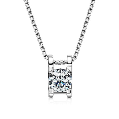 Round Cut Moissanite Diamond Pendant Necklace