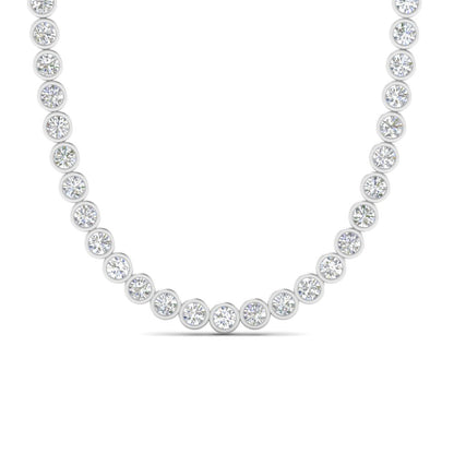 Bezel Moissanite Tennis Necklace