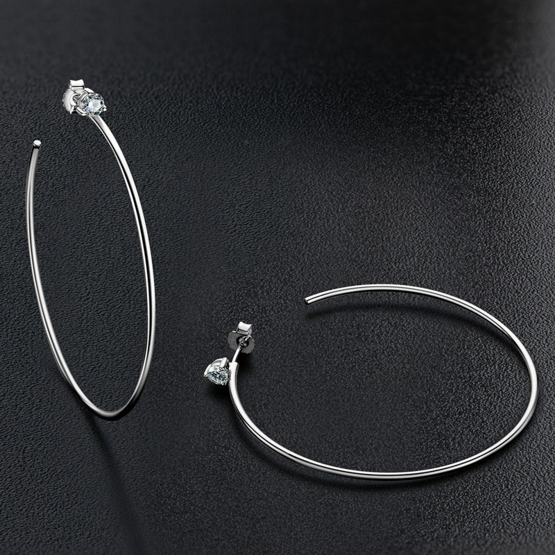 Moissanite Open Hoop Earrings