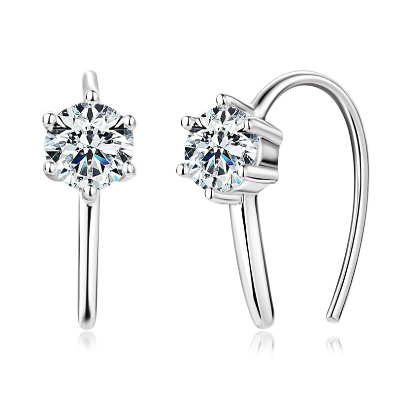 U-shaped Moissanite Diamond Earrings