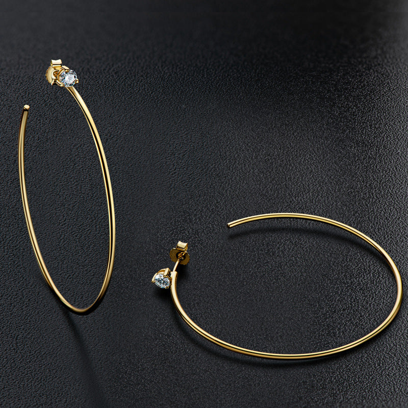 Moissanite Open Hoop Earrings