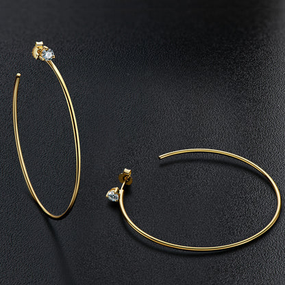 Moissanite Open Hoop Earrings