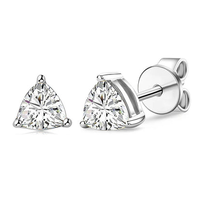 Trillion Cut Solitaire Moissanite Stud Earrings