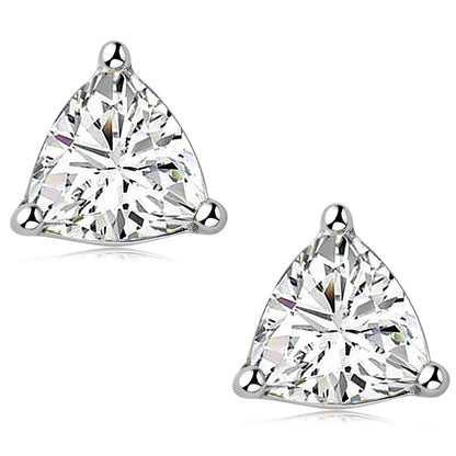 Trillion Cut Solitaire Moissanite Stud Earrings