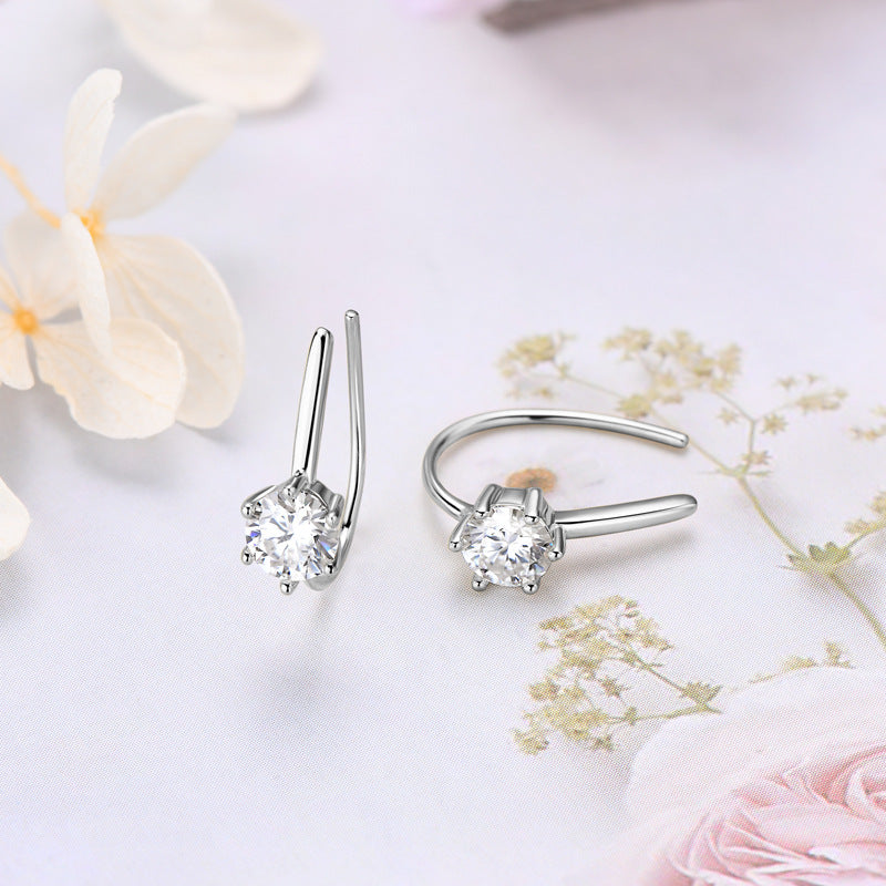 U-shaped Moissanite Diamond Earrings