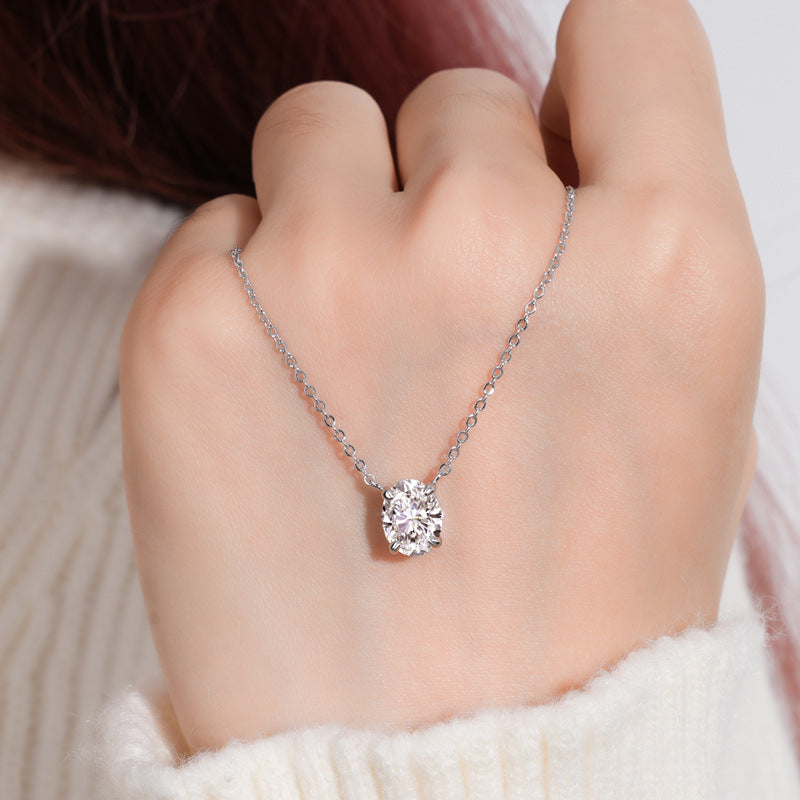 Oval Moissanite Pendant