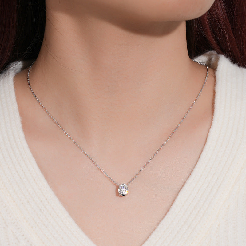 Oval Moissanite Pendant