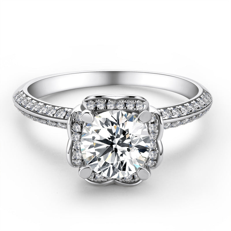 Moissanite Diamond Halo Ring