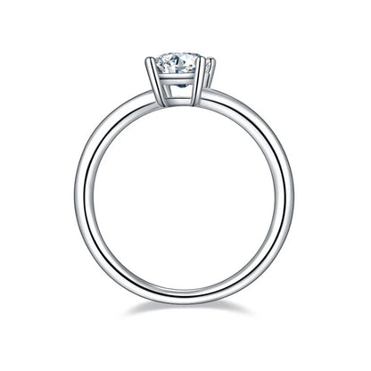 Solitaire Emerald Cut Moissanite Ring