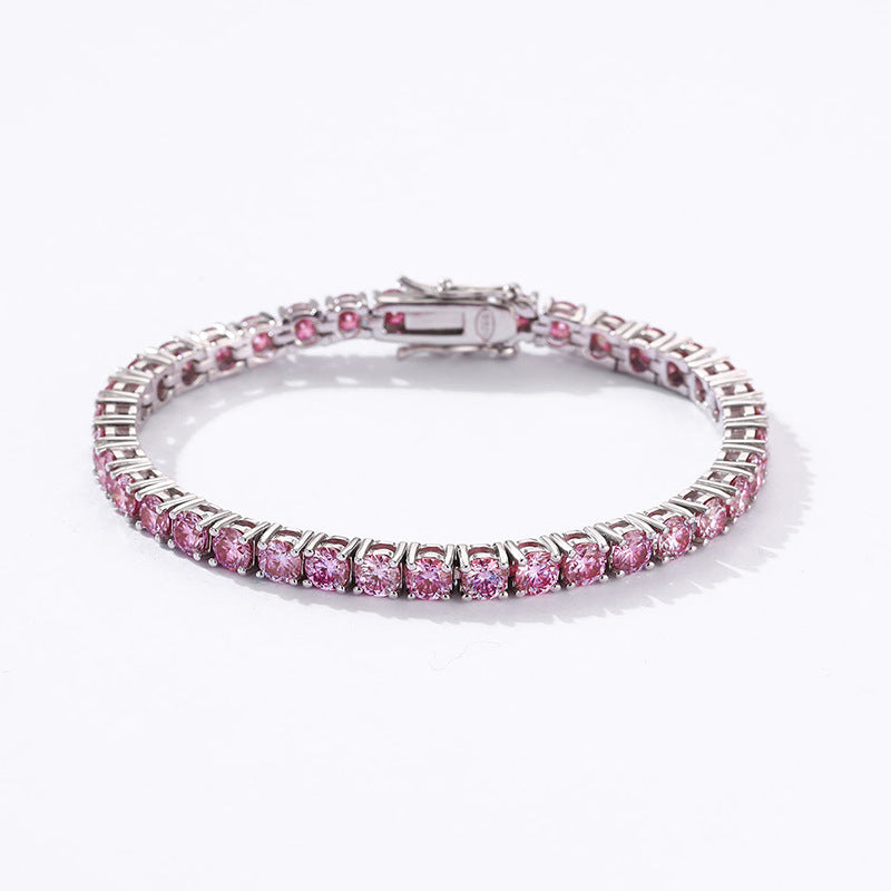 Pink Moissanite Tennis Bracelet 