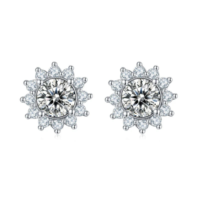  Snowflake Moissanite Stud Earrings