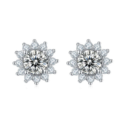  Snowflake Moissanite Stud Earrings