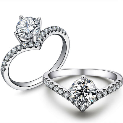 Prong Round Side Stone Diamond Engagement Ring