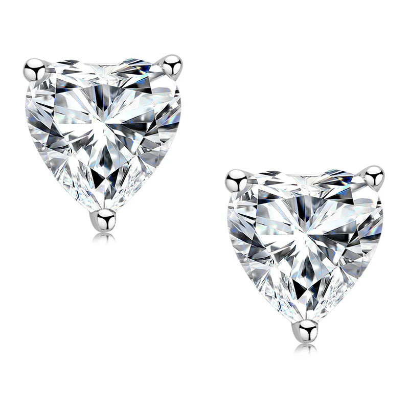 Heart Shaped Moissanite Stud Earrings