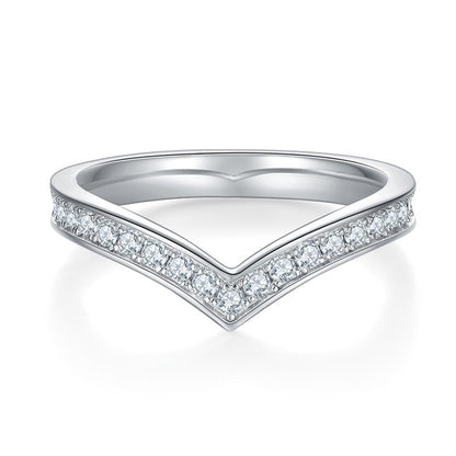 Wave-Shaped Micro Pave Moissanite Band