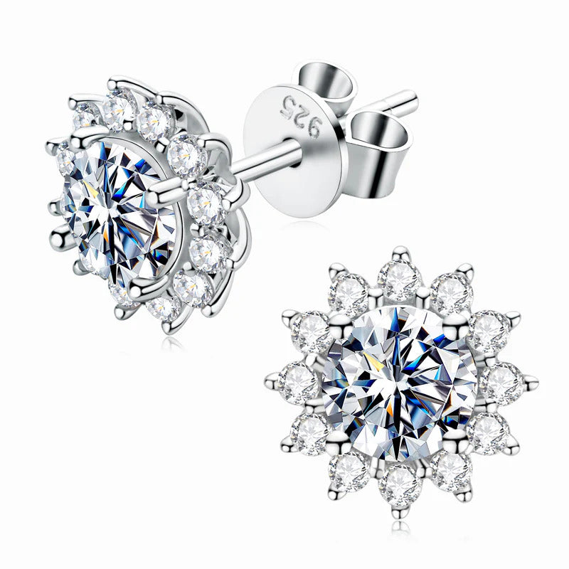  Snowflake Moissanite Stud Earrings