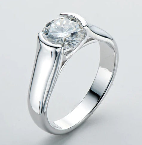 2 Carat Moissanite Diamond Solitaire Ring