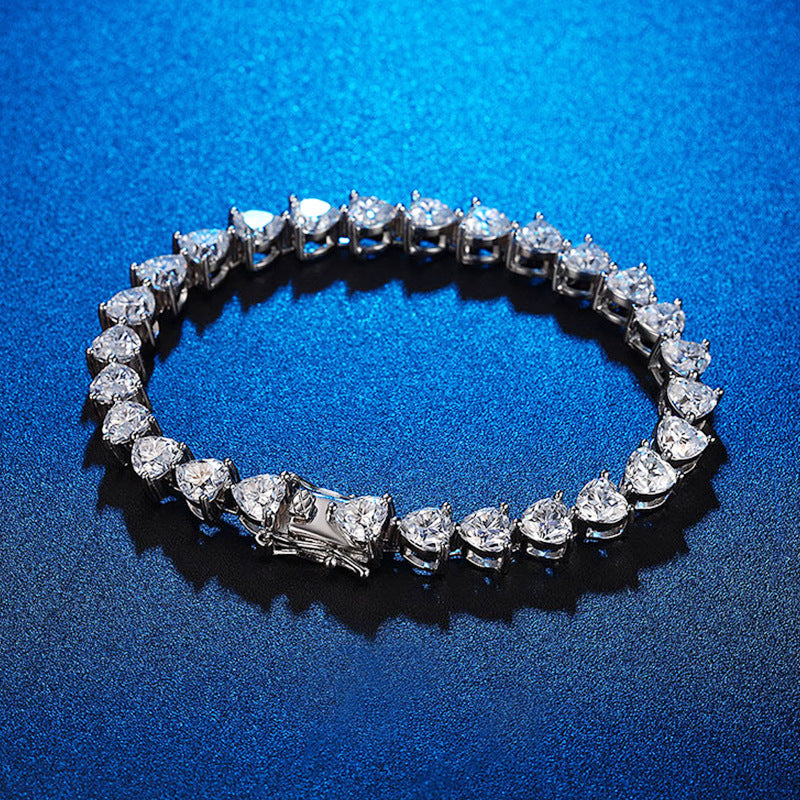 Heart Shape Moissanite Tennis Bracelet