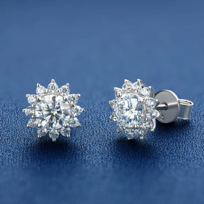  Snowflake Moissanite Stud Earrings