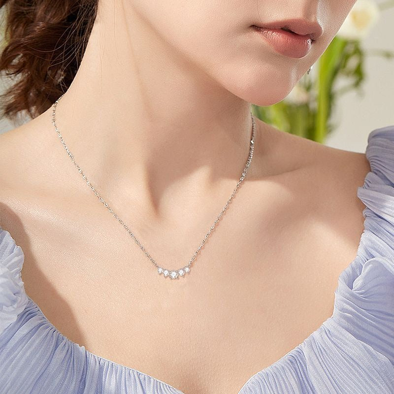 Five Stone Moissanite Necklace