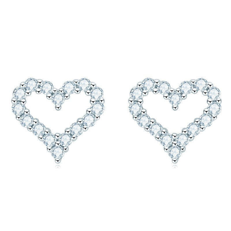 Heart Moissanite Stud Earrings