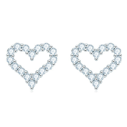 Heart Moissanite Stud Earrings