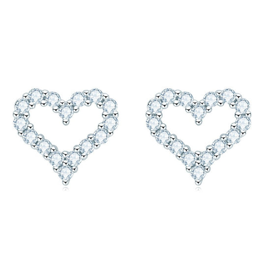 Heart Moissanite Stud Earrings