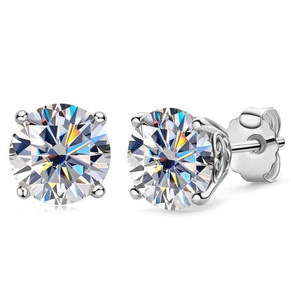 Silver Moissanite Stud Earrings 