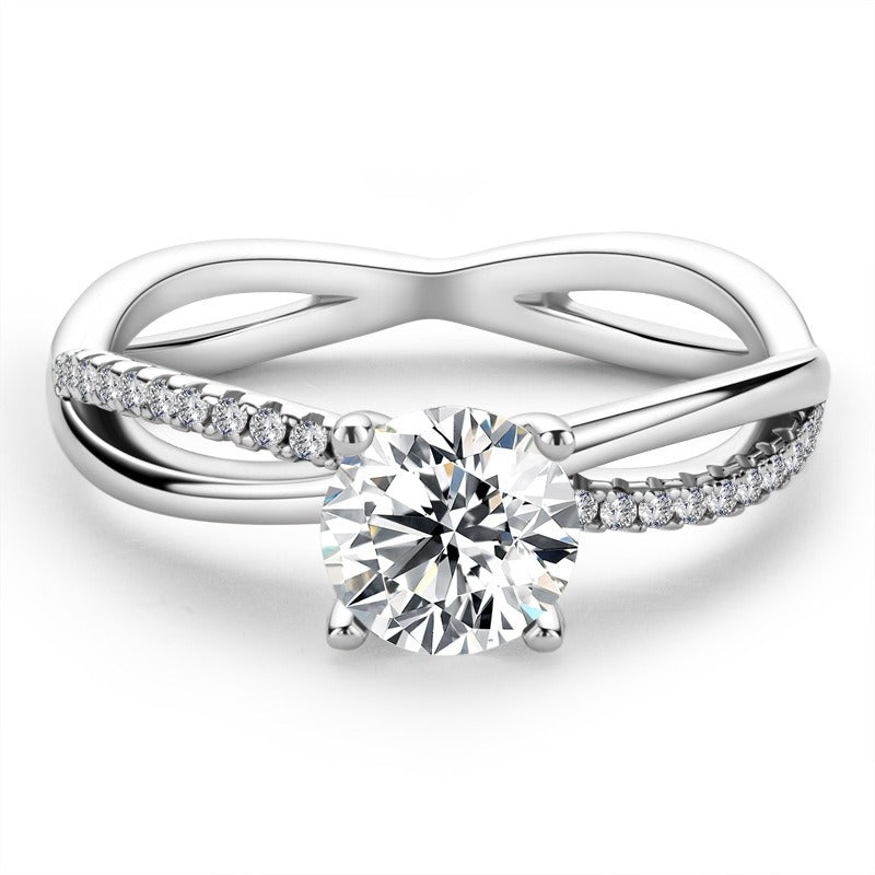 Twisted Round Moissanite Engagement Ring