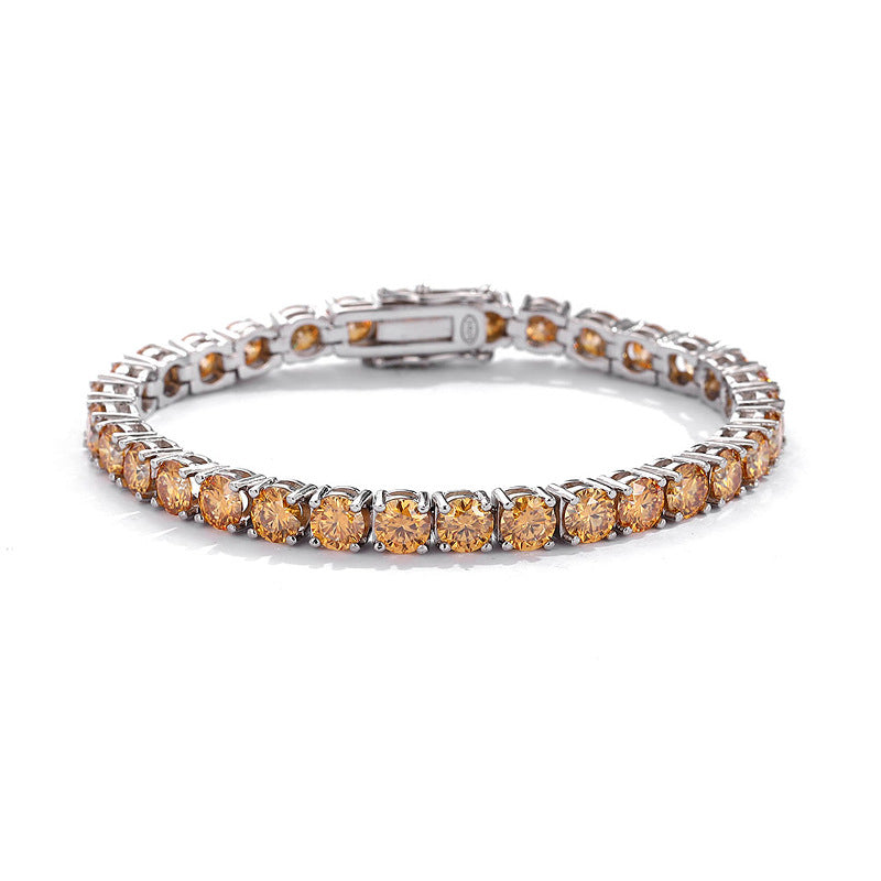 Champagne Color Moissanite Tennis Bracelet 