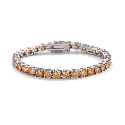 Champagne Color Moissanite Tennis Bracelet 