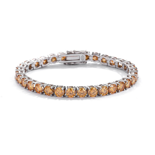 Champagne Color Moissanite Tennis Bracelet 