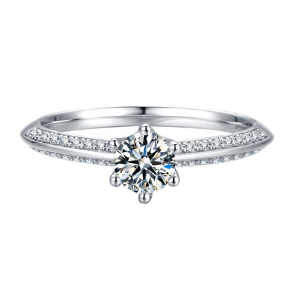 Silver Moissanite Wedding Ring