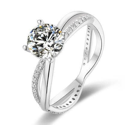 Twisted Round Moissanite Engagement Ring