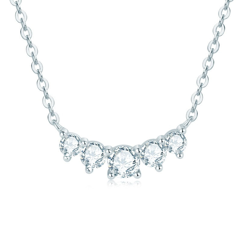 Five Stone Moissanite Necklace