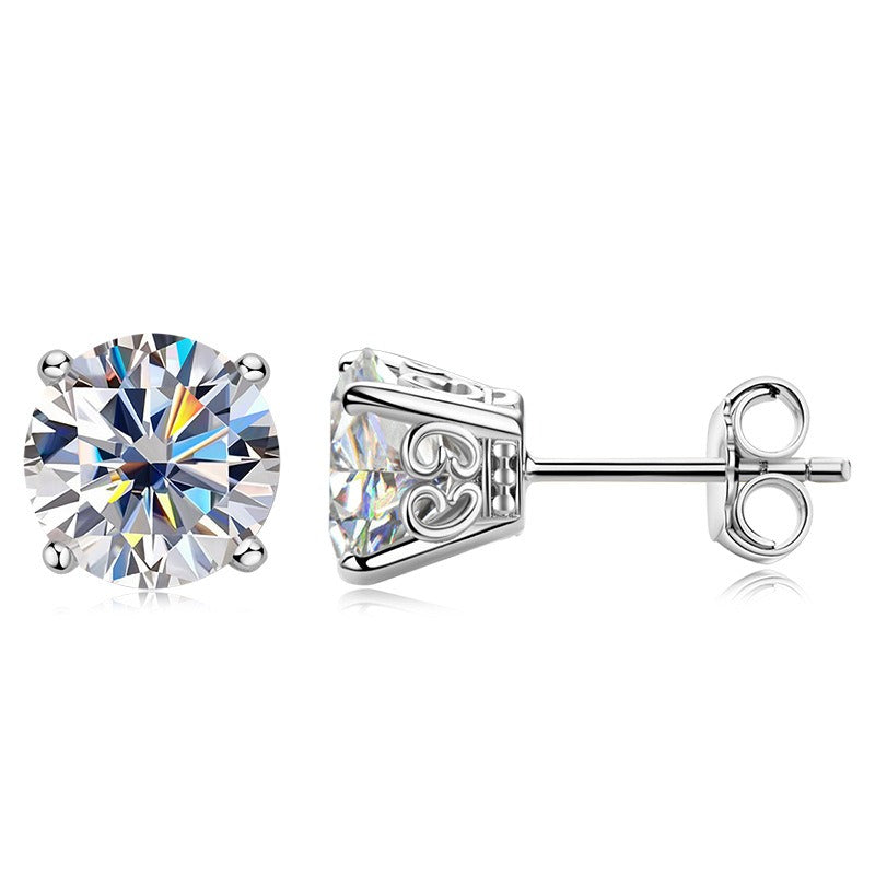 Silver Moissanite Stud Earrings 