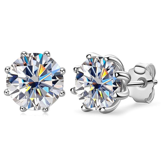 Moissanite 2 Ct Stud Earrings 