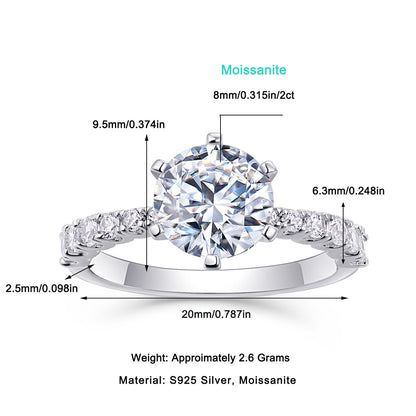 Travel Moissanite Ring 2 carat 